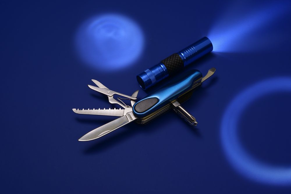 Набор «Зорге»: мультитул и фонарик, синий, уценка (Изображение 12)