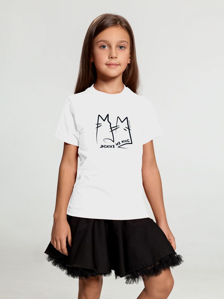 Футболка детская «Эскиз из кис», белая, 6 лет (Изображение 2)