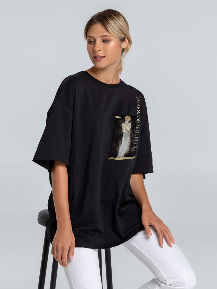 Футболка оверсайз I Need Ravnopraviya, черная, размер ХL/ХХL (Изображение 2)