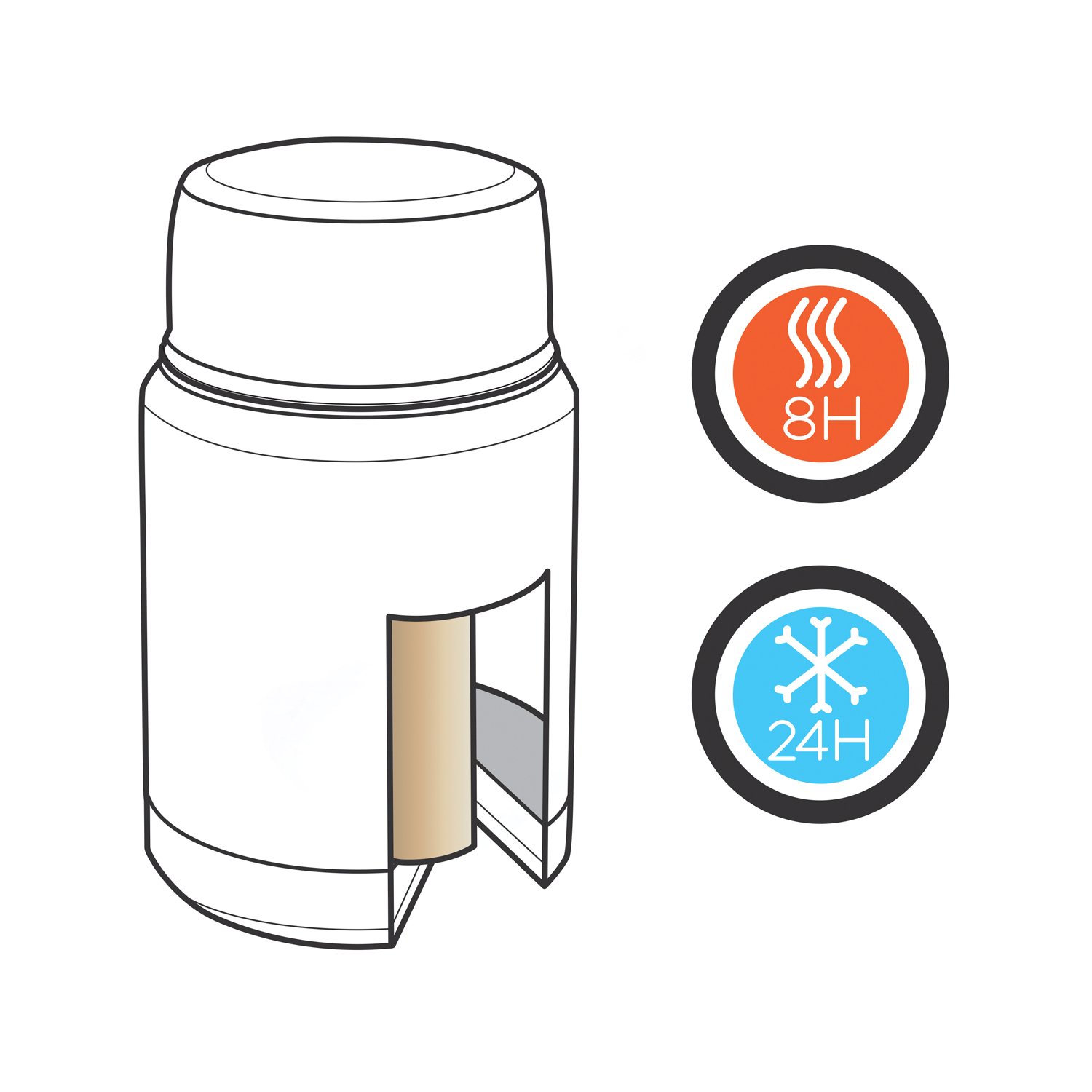 Вакуумный контейнер для еды Elite с внутренним медным покрытием, черный (Изображение 9)