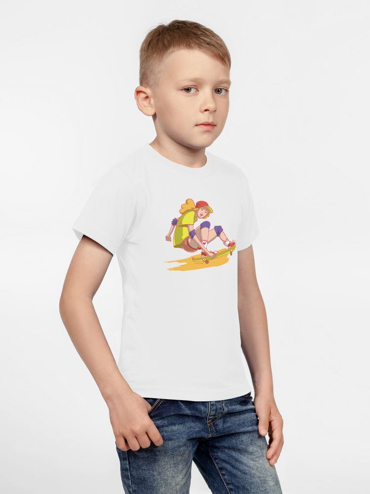 Футболка детская Skateboard, белая, 10 лет (Изображение 2)