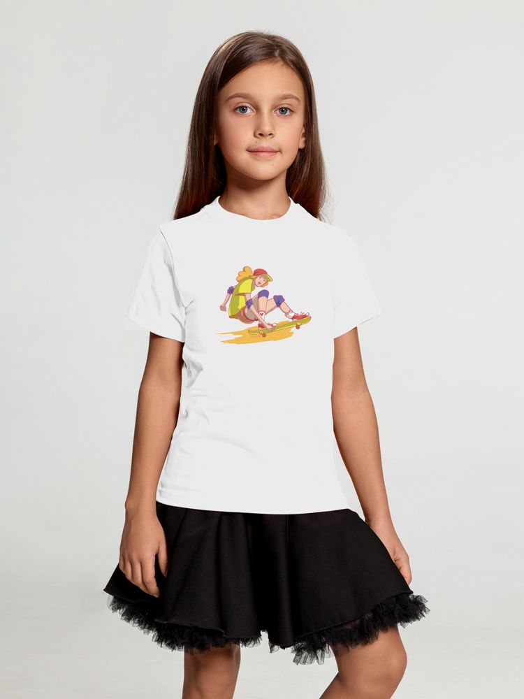 Футболка детская Skateboard, белая, 10 лет (Изображение 3)