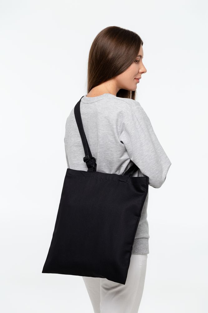 Сумка для покупок с регулируемыми ручками Leta, черная (Изображение 10)