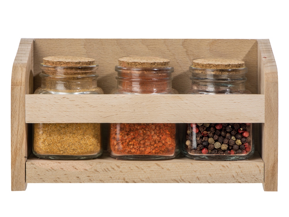 Набор Delicio из трех специй в подставке из бука (Изображение 2)