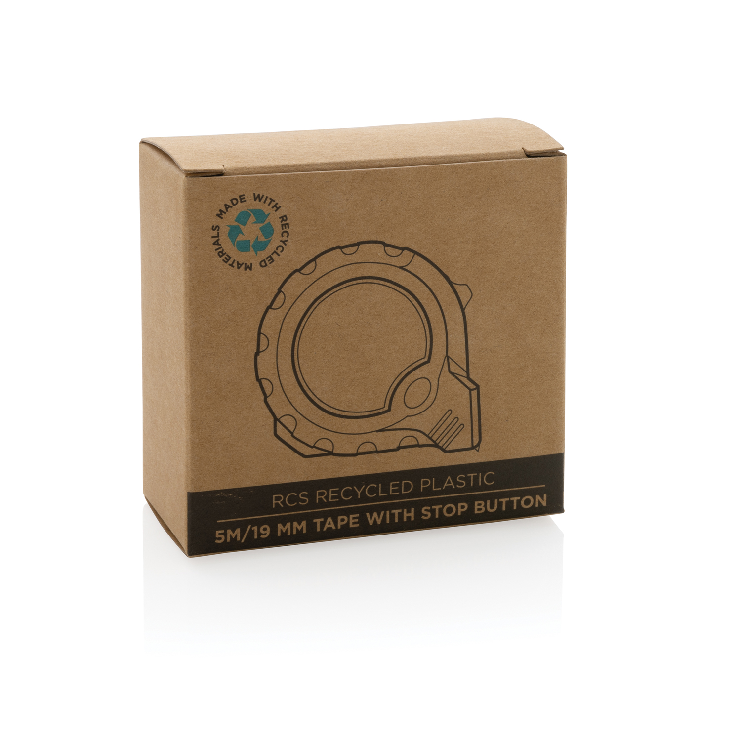 Рулетка из переработанного пластика RCS с кнопкой блокировки, 5м/19 мм (Изображение 9)