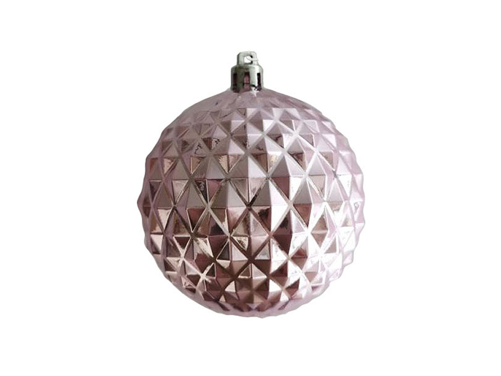Новогодний ёлочный шар Рельеф (розовый) 