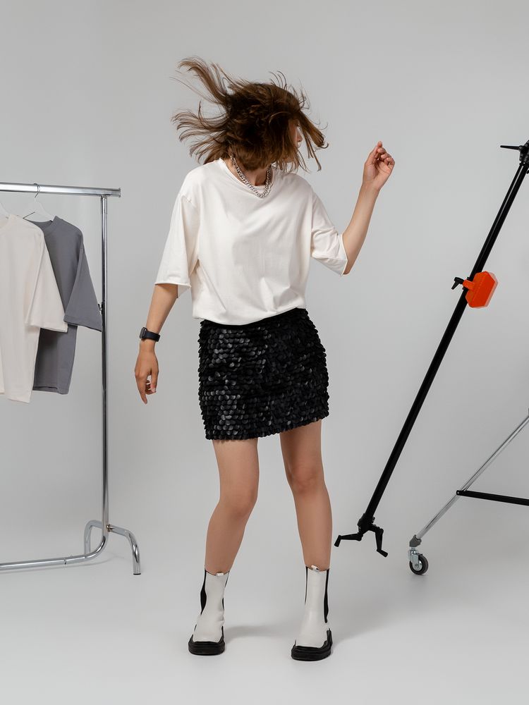 Футболка оверсайз Vozduh 2.0, кремовая, размер XS/S (Изображение 6)