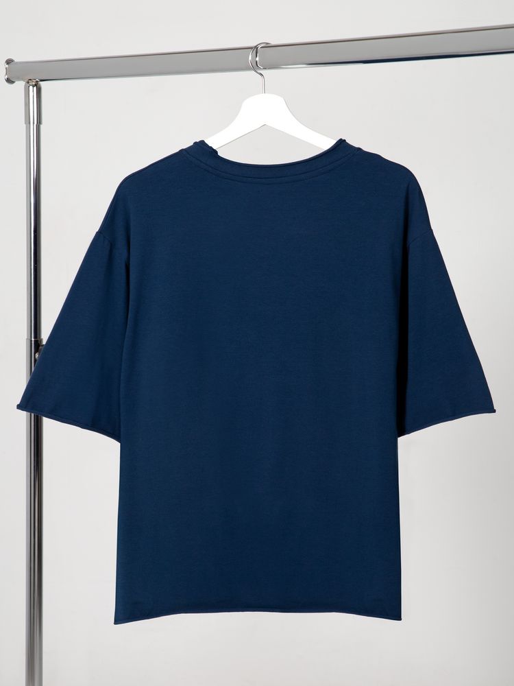 Футболка оверсайз Vozduh 2.0, темно-синяя, размер XS/S (Изображение 2)