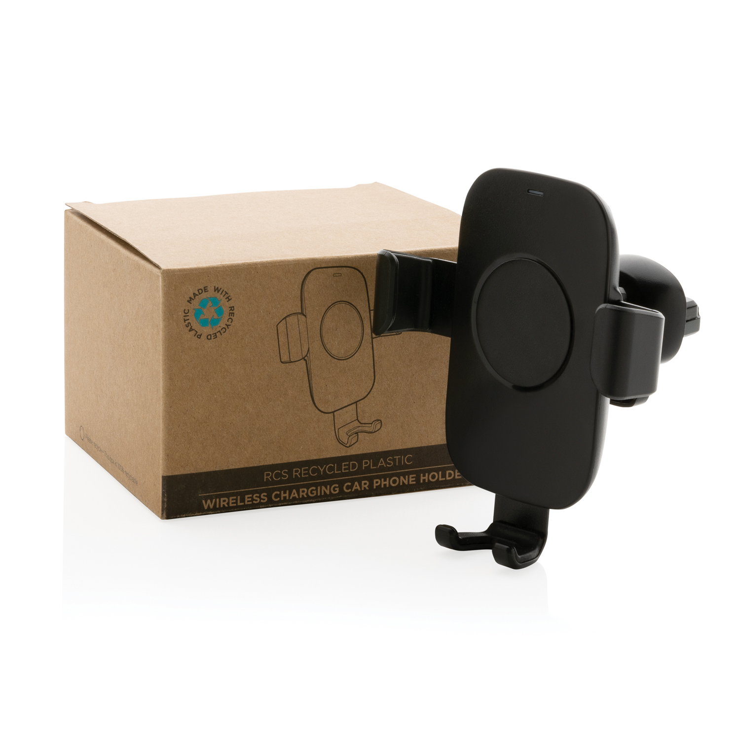 Автомобильный держатель для телефона из переработанного пластика RCS с беспроводной зарядкой, 10 Вт (Изображение 2)
