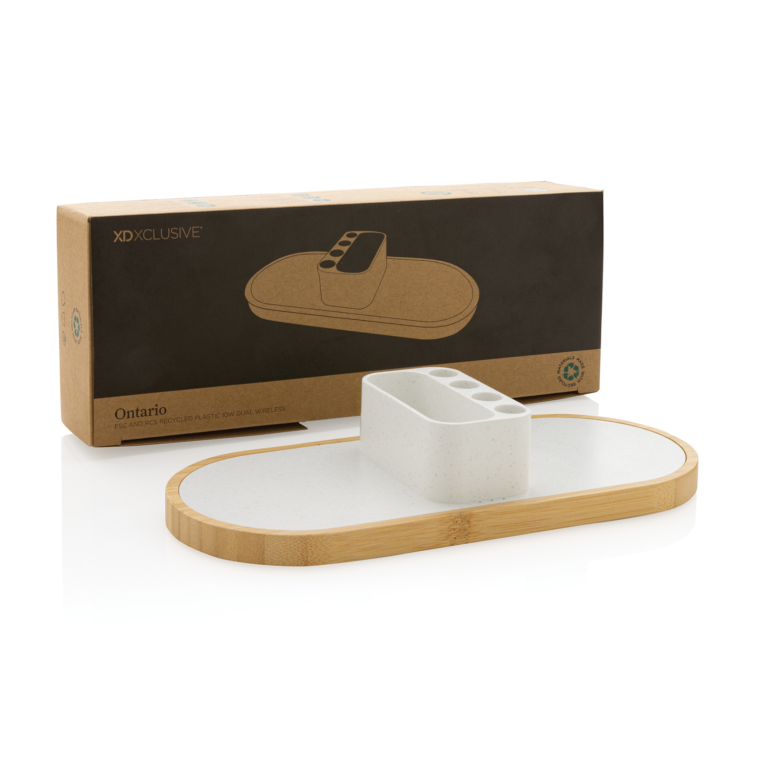 Док-станция Ontario 2-в-1 с органайзером из переработанного пластика RCS, 10 Вт (Изображение 2)