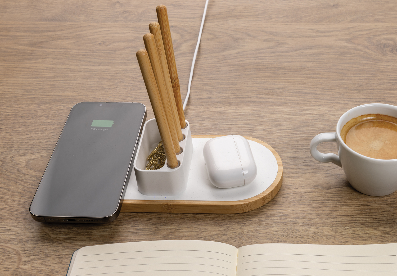 Док-станция Ontario 2-в-1 с органайзером из переработанного пластика RCS, 10 Вт (Изображение 5)