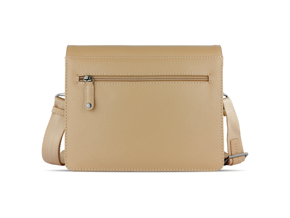 Сумка через плечо женская BUGATTI Elsa, песочного цвета, воловья кожа/полиэстер, 25х8,5х20 см (Изображение 7)