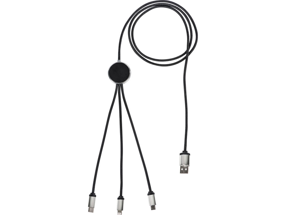 Кабель 3-в-1 с подсветкой логотипа Ion, черный (Изображение 2)