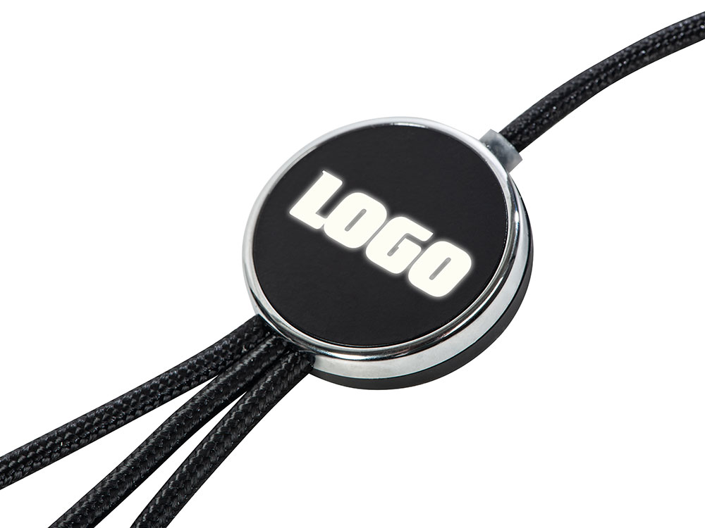 Кабель 3-в-1 с подсветкой логотипа Ion, черный (Изображение 4)