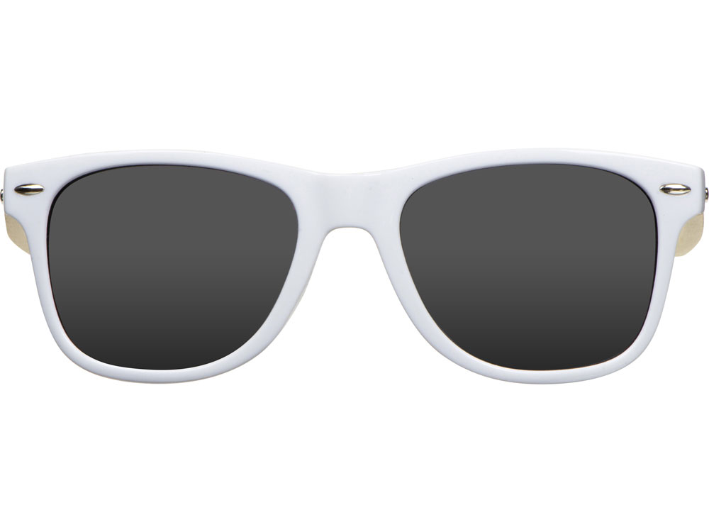 Очки солнцезащитные с бамбуковыми дужками Rockwood (белый/натуральный)  (Изображение 2)