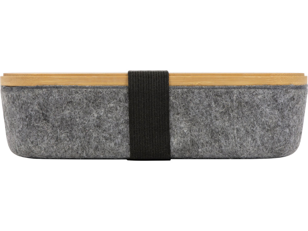 Пенал с линейкой и подставкой для телефона из бамбука Haruki, серый (Изображение 3)