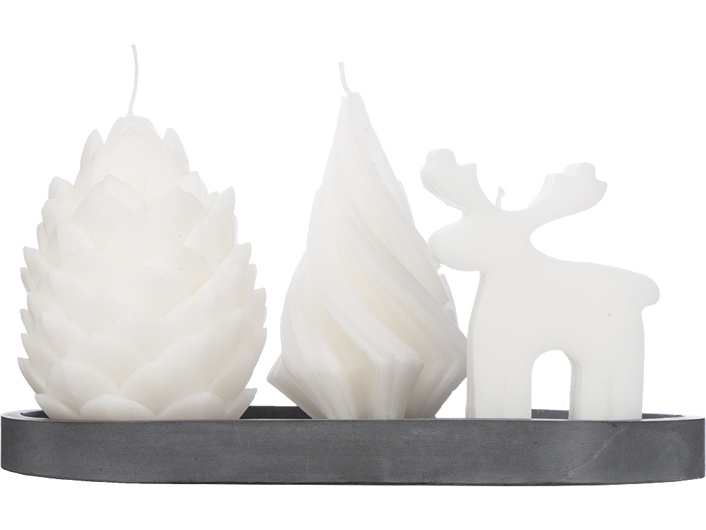 Свечи на подставке Олень, шишка, елочка (Изображение 2)