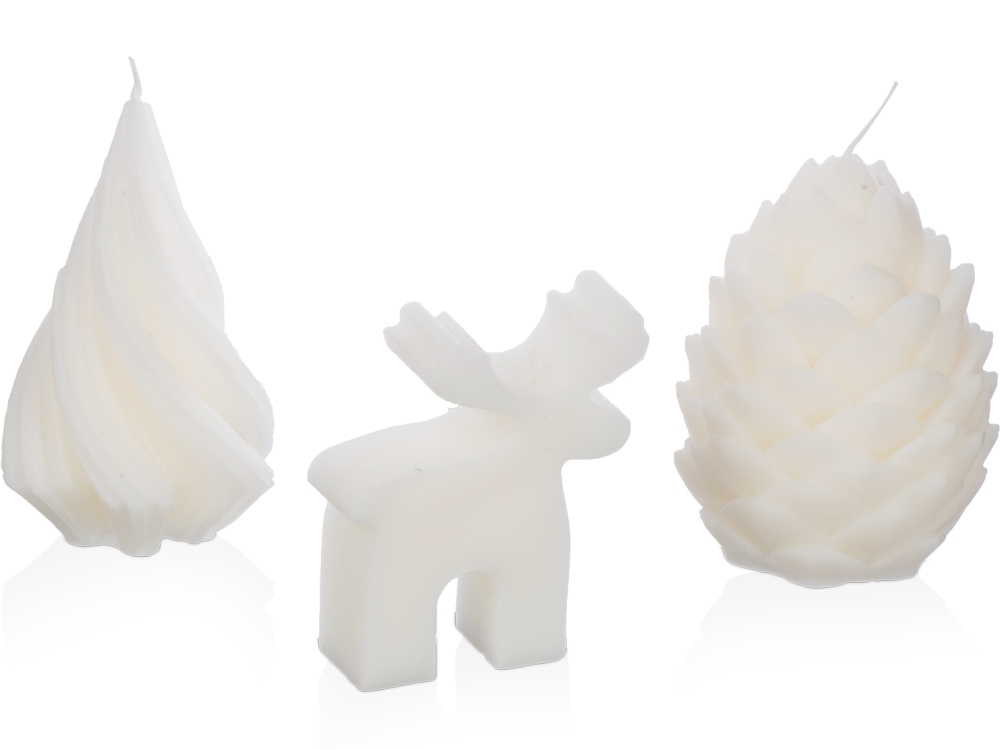 Свечи на подставке Олень, шишка, елочка (Изображение 3)