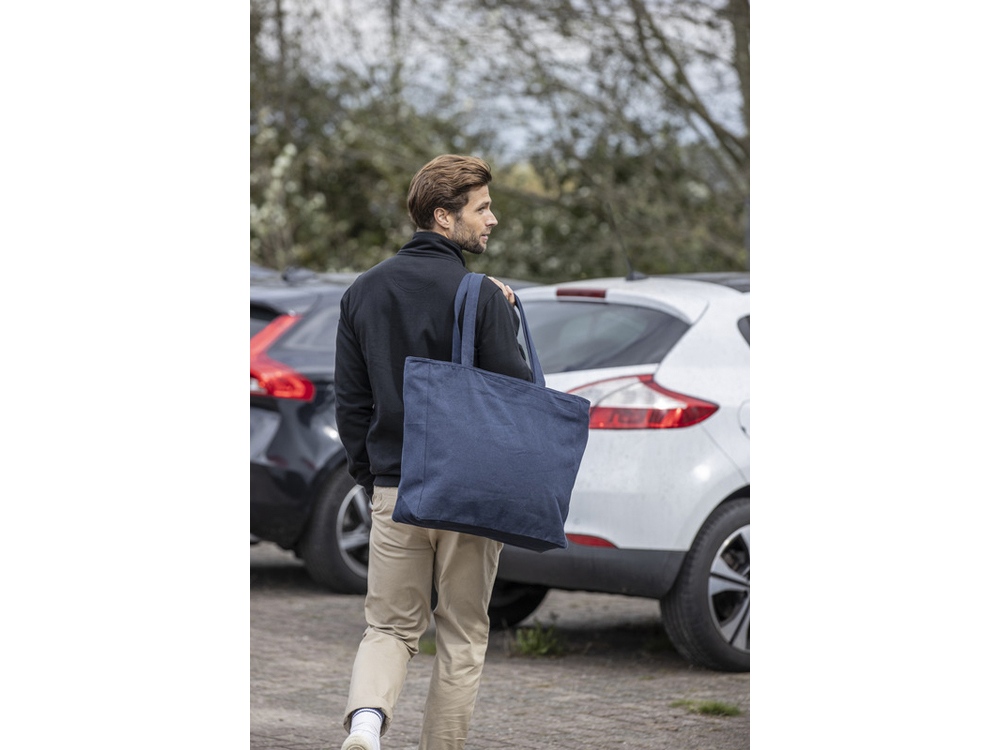 Эко-сумка Weekender, 500 г/м2 (темно-синий)  (Изображение 5)