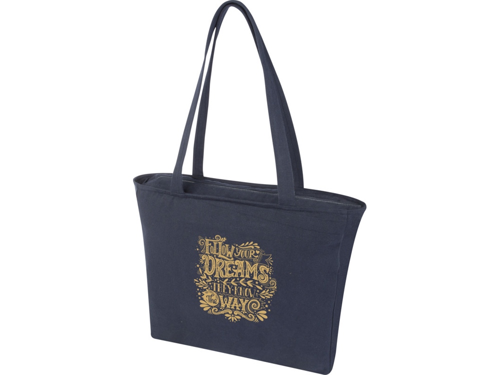 Эко-сумка Weekender, 500 г/м2 (темно-синий)  (Изображение 6)
