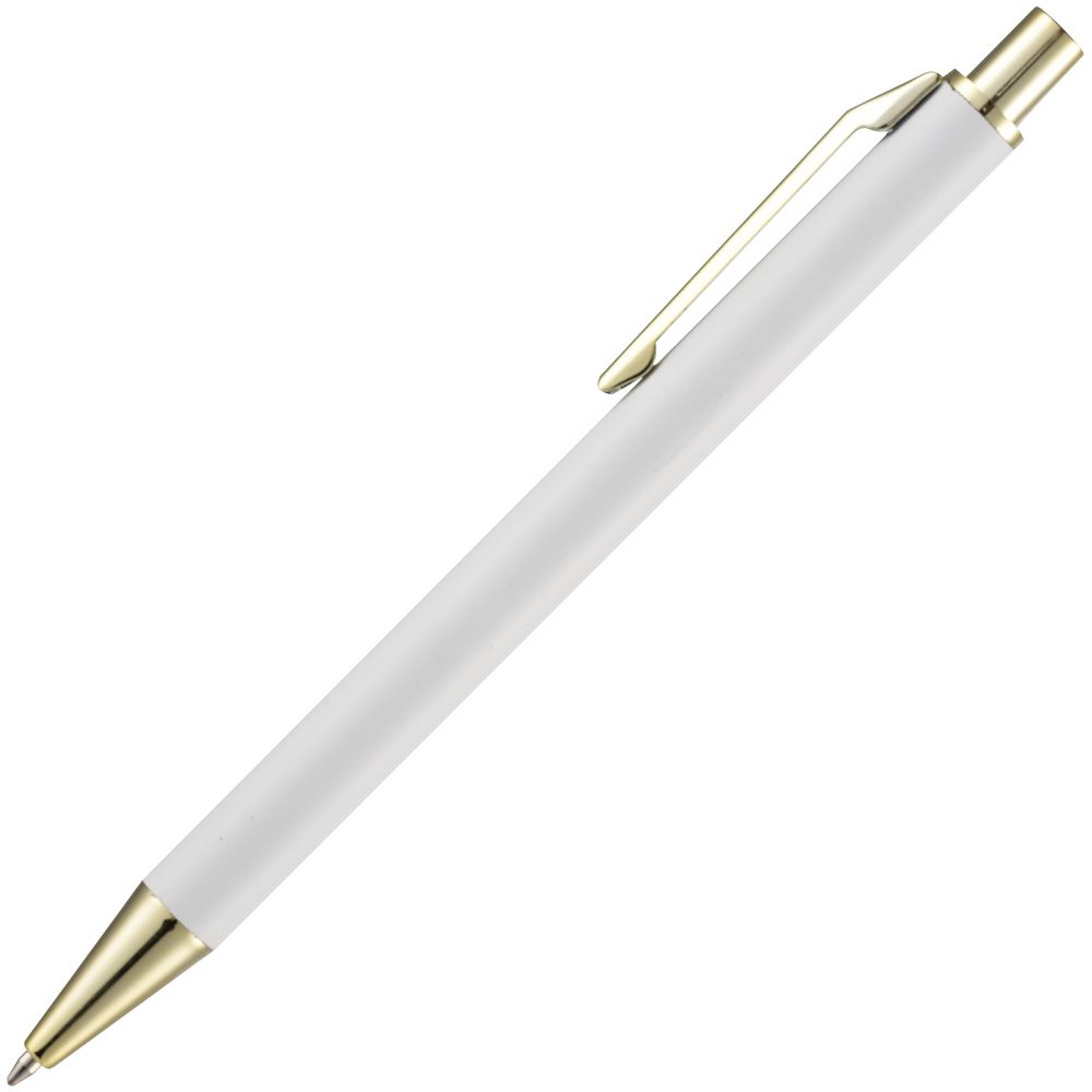 Ручка шариковая Lobby Soft Touch Gold, белая (Изображение 2)
