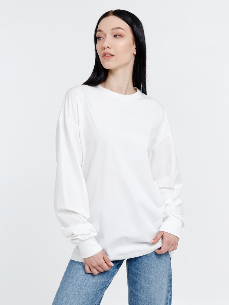 Футболка оверсайз унисекс с длинным рукавом Сity Sapiens, молочно-белая, размер XL (Изображение 8)