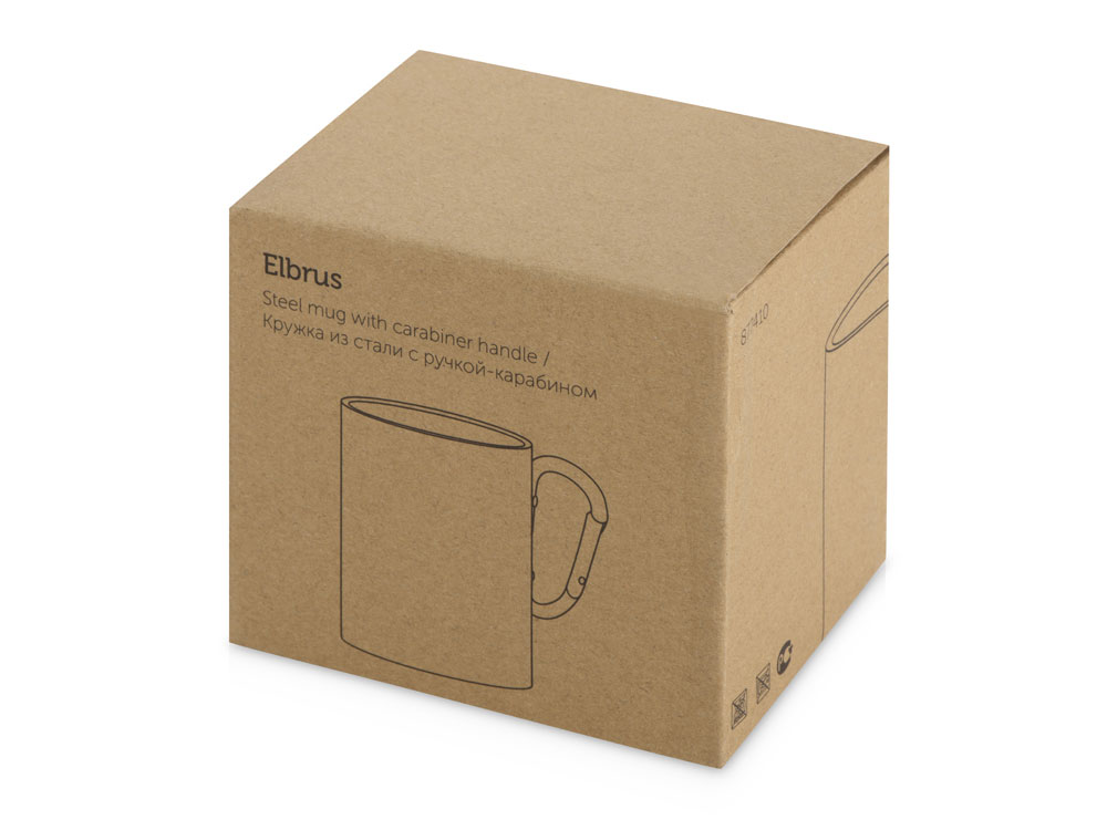 Стальная кружка Elbrus с двойными стенками и ручкой-карабином, 300 мл (глянц) (Изображение 5)