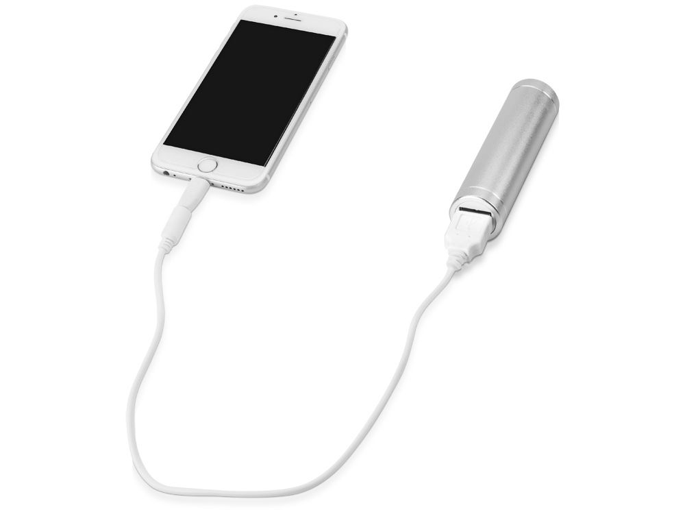 Портативное зарядное устройство Олдбери, 2200 mAh, серебристый (Изображение 2)