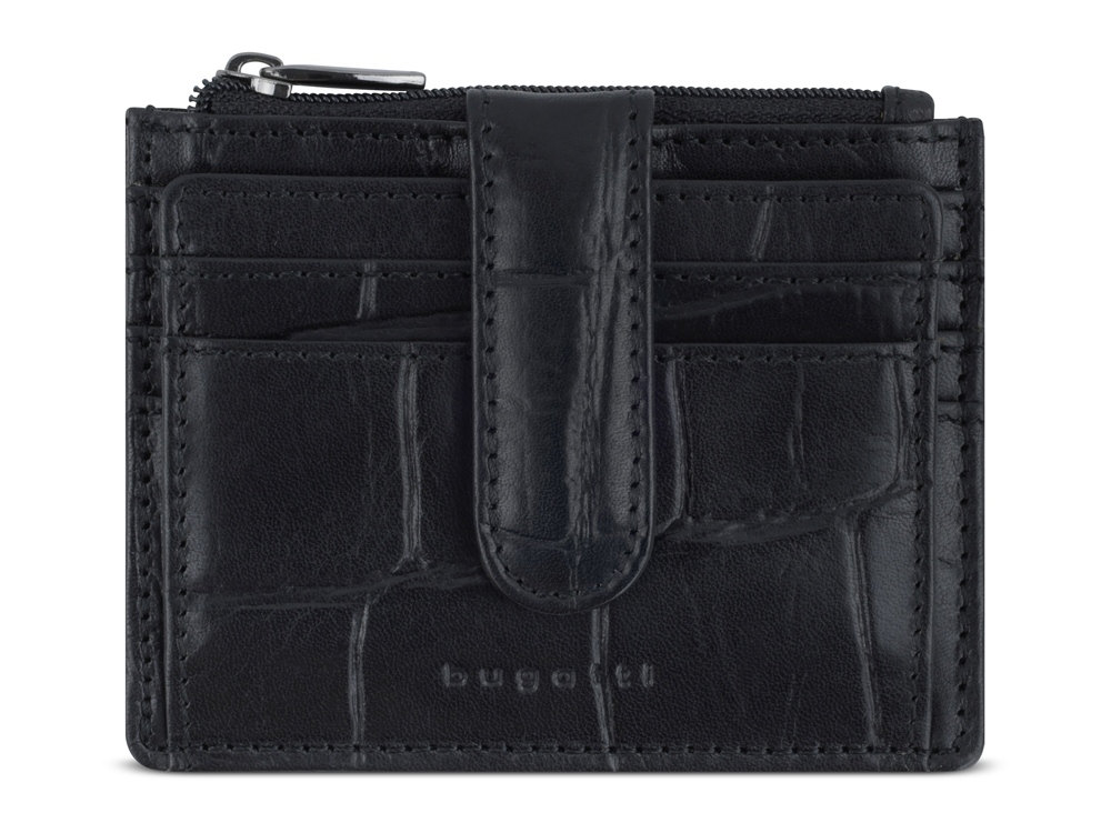 Портмоне для кредитных карт BUGATTI Nevio, чёрный, воловья/полиэстер, 12,5х2,5х9,3 см (Изображение 2)