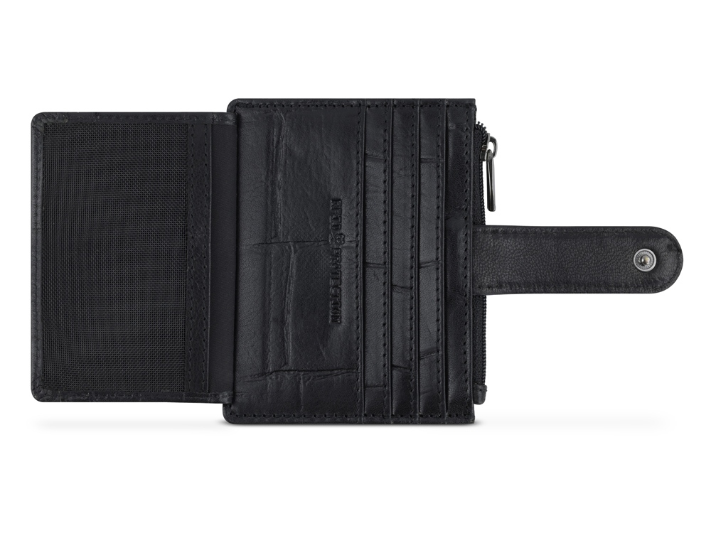 Портмоне для кредитных карт BUGATTI Nevio, чёрный, воловья/полиэстер, 12,5х2,5х9,3 см (Изображение 3)