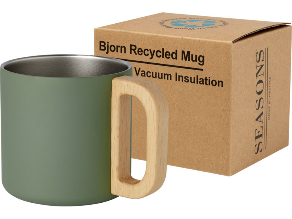 Кружка Bjorn с медной вакуумной изоляцией, 360 мл (зеленый/натуральный)  (Изображение 4)