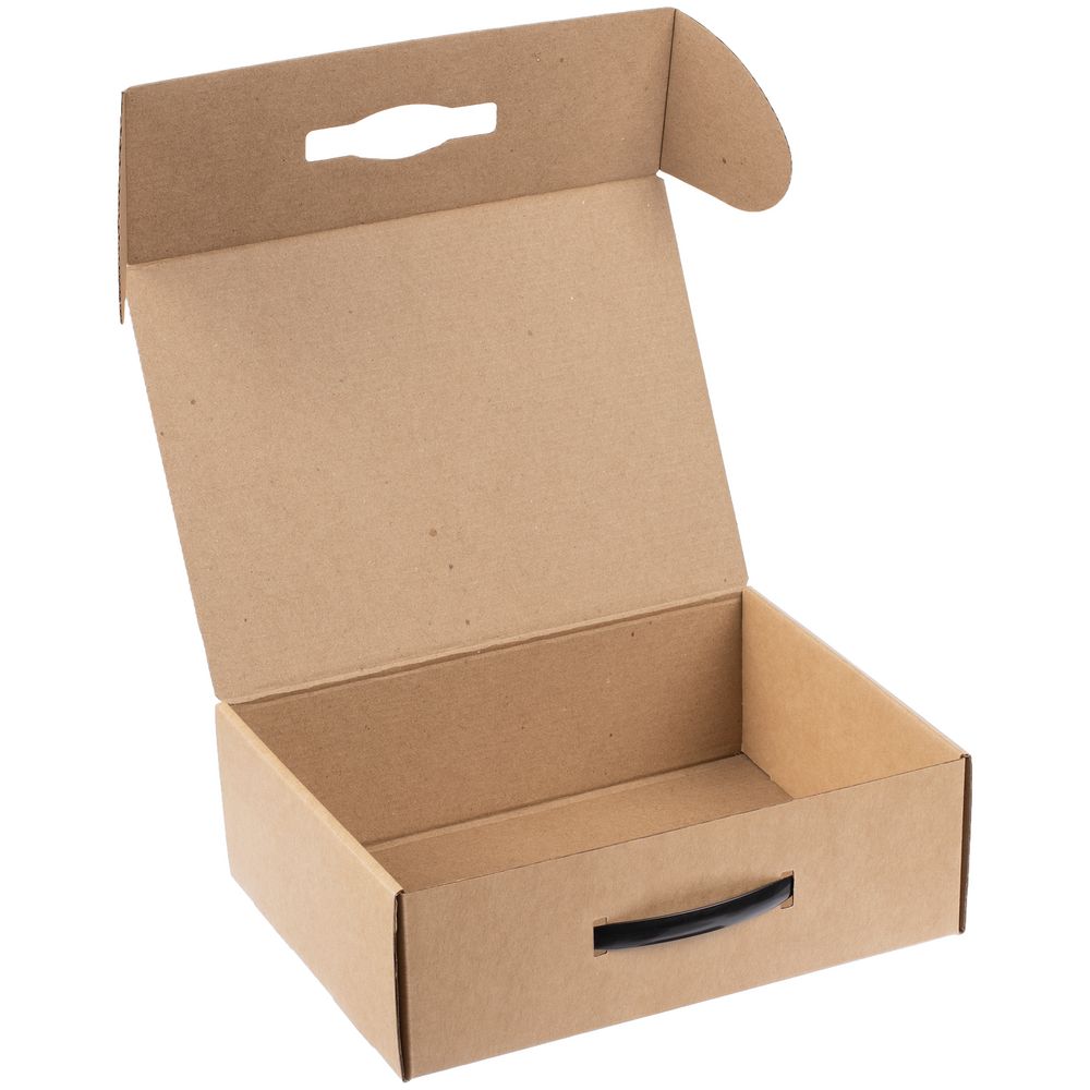 Коробка Matter Light, крафт с черной ручкой (Изображение 2)