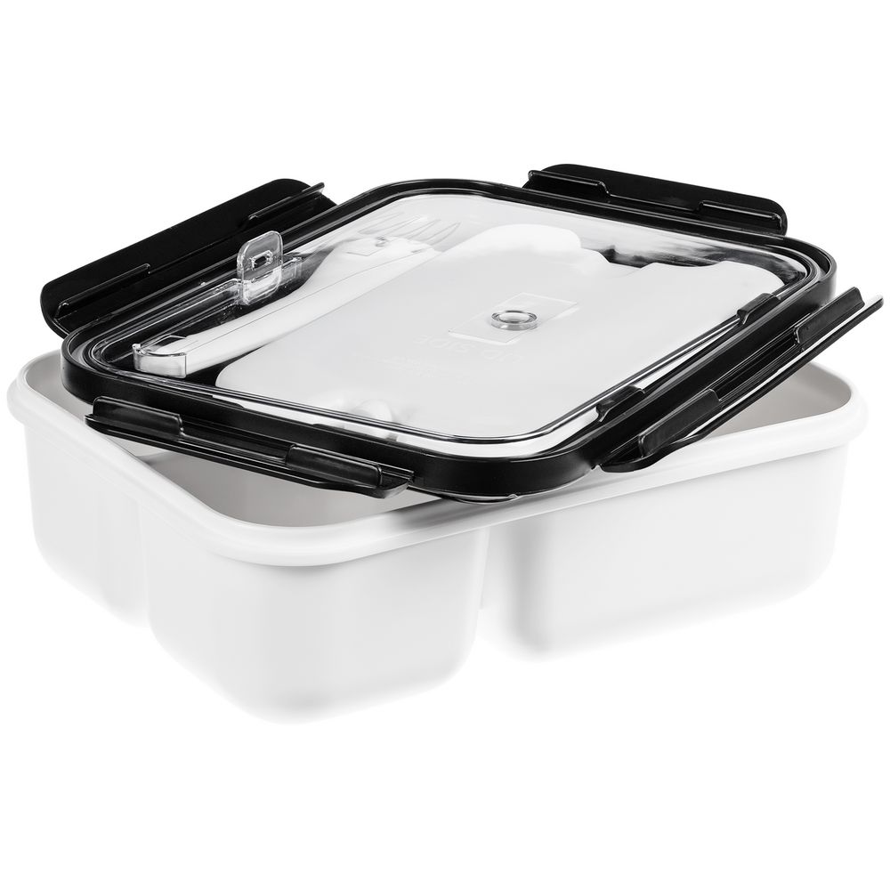 Ланчбокс Cibus с аккумулятором холода, белый с черным (Изображение 2)