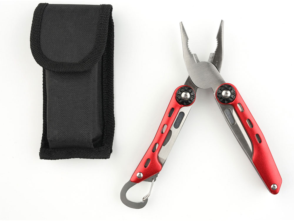 Мультитул Stinger, 108x35 мм, 10 функций, нержавеющая сталь, красный, в комплекте нейлоновый чехол (Изображение 4)