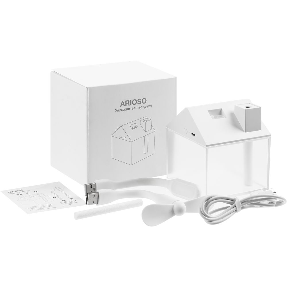 Настольный увлажнитель Arioso с вентилятором и лампой, белый (Изображение 10)