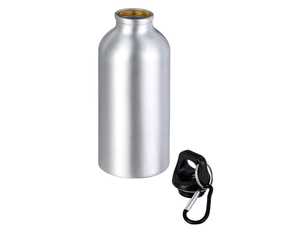 Бутылка Hip S с карабином 400мл, серебристый (Изображение 2)