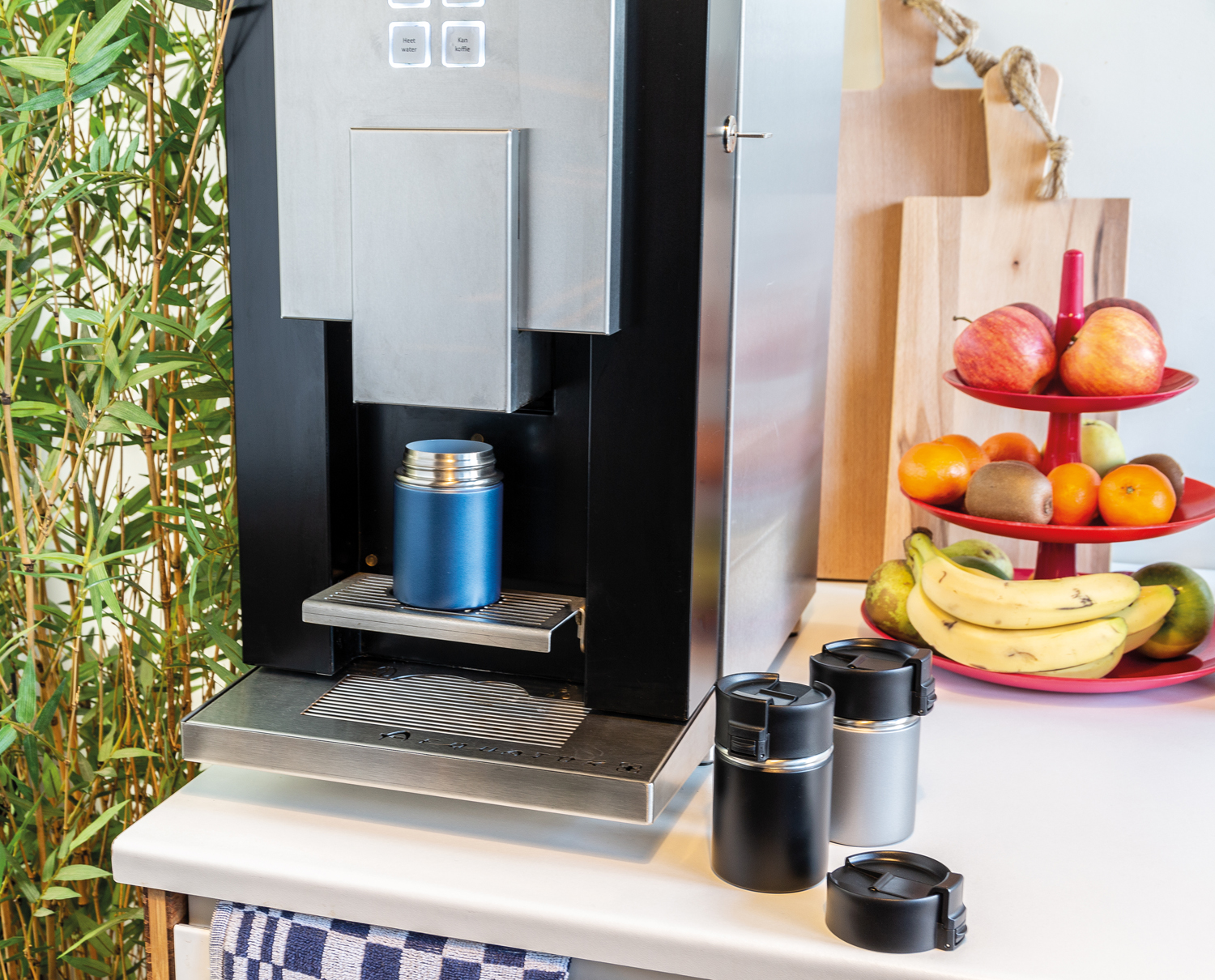 Компактная вакуумная кружка Bogota с керамическим покрытием, синий (Изображение 5)