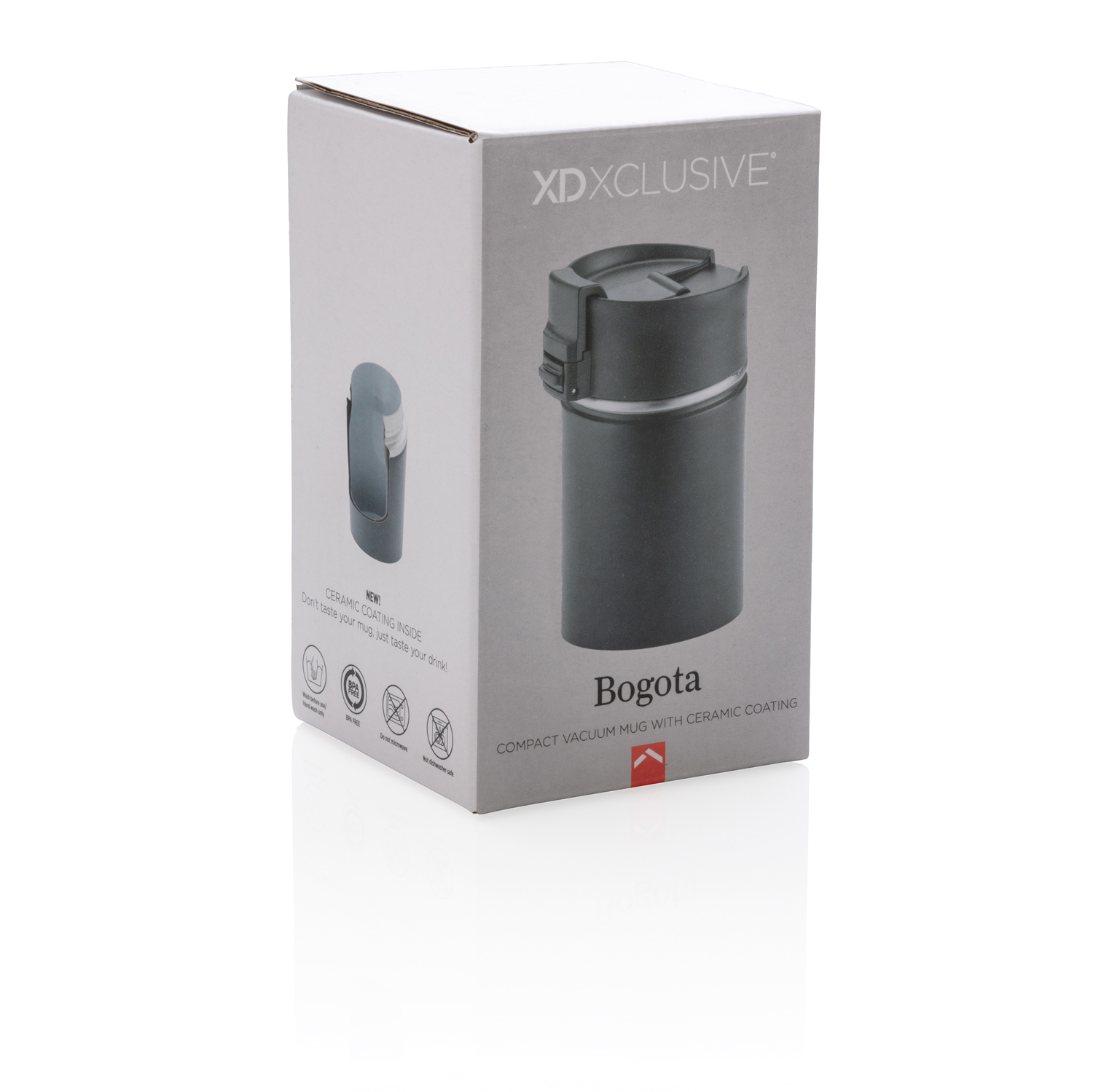 Компактная вакуумная кружка Bogota с керамическим покрытием, черный (Изображение 10)