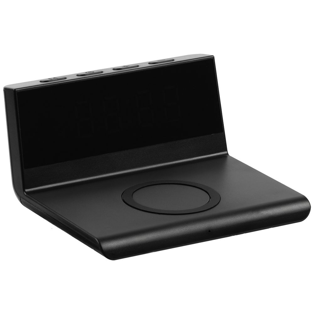 Станция беспроводной зарядки с часами Electron, ver. 2, черная (Изображение 3)