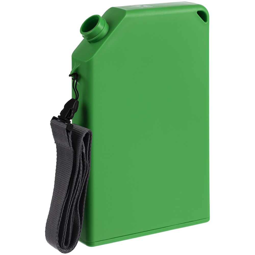 Плоская бутылка для воды Flacon, зеленая (Изображение 5)