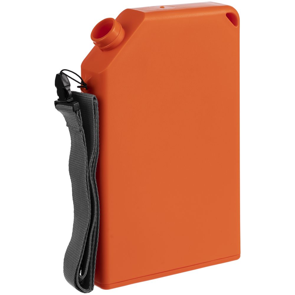 Плоская бутылка для воды Flacon, оранжевая (Изображение 5)