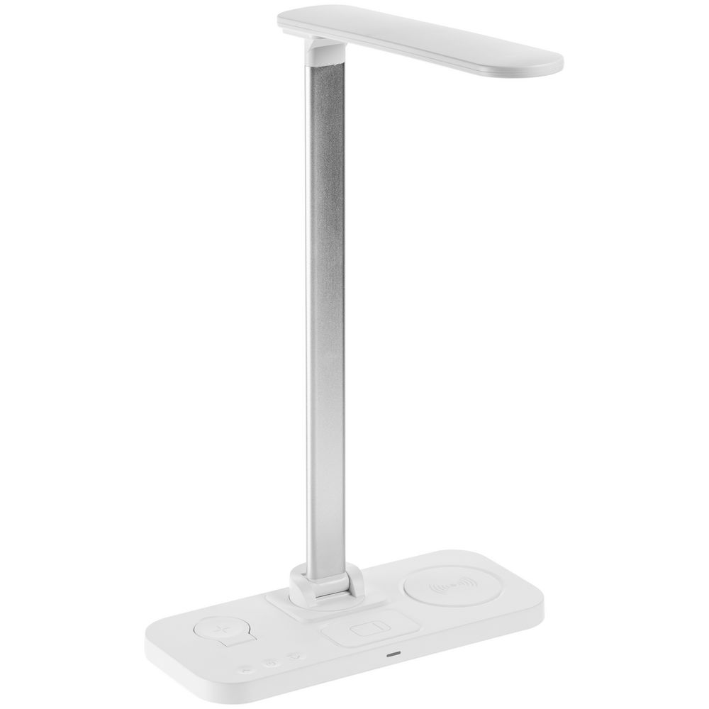 Настольная лампа с беспроводной зарядкой Power Light, белая (Изображение 2)