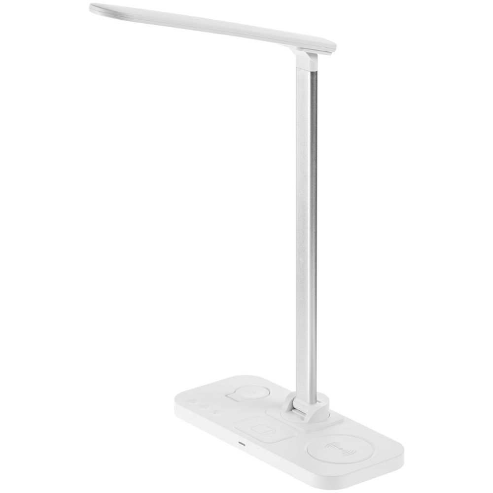 Настольная лампа с беспроводной зарядкой Power Light, белая (Изображение 3)