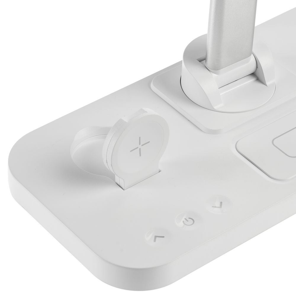 Настольная лампа с беспроводной зарядкой Power Light, белая (Изображение 7)