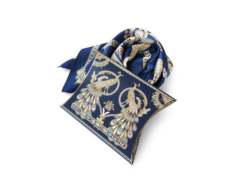 Платок Русское золотное шитьё (Изображение 9)