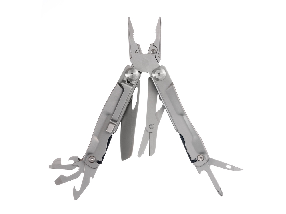 Мультитул, 105 мм, 14 функций, с оранжевыми накладками (серебристый)  (Изображение 4)