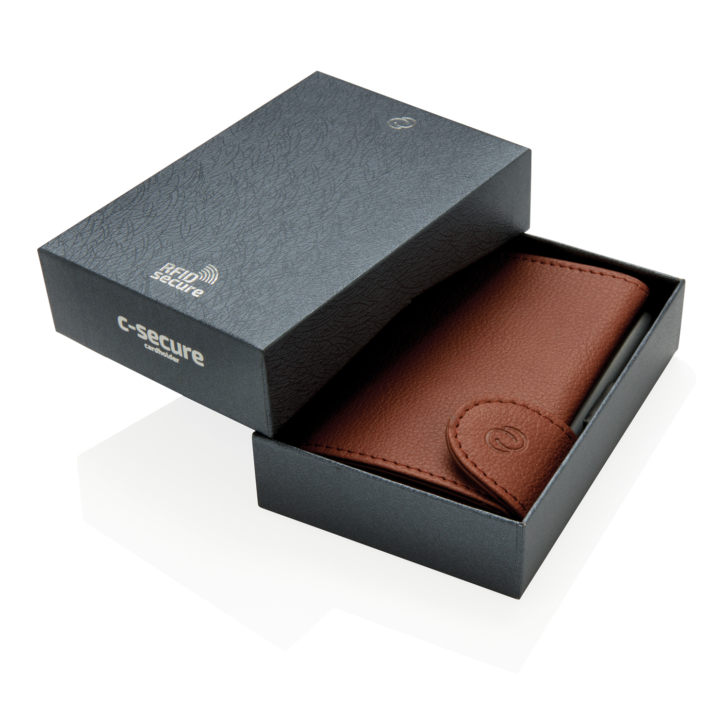 Кошелек с держателем для карт C-Secure RFID, коричневый (Изображение 2)