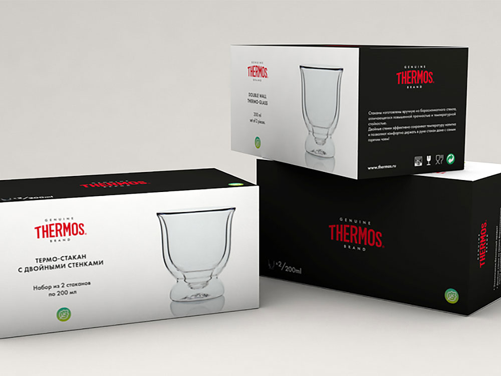 Набор стаканов из двойного стекла THERMOS, 200мл () 200 мл (Изображение 3)