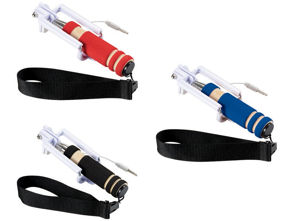 Мини селфи палка со шнурочком, ярко-синий (Изображение 3)