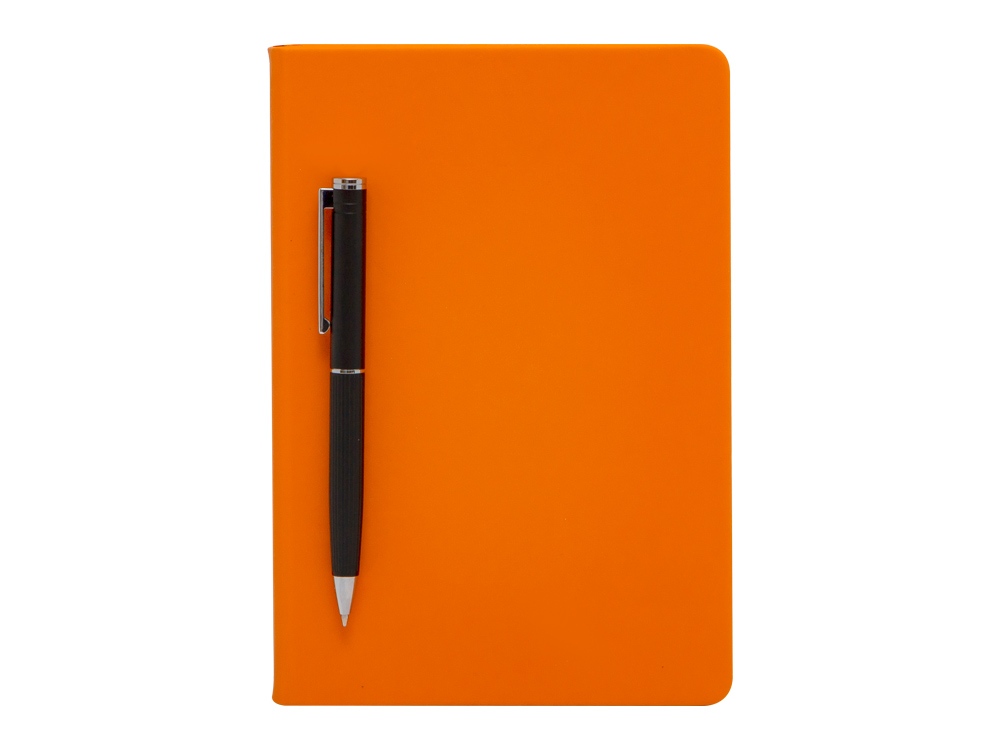 Бизнес-блокнот А5 С3 soft-touch с магнитным держателем для ручки (оранжевый)  (Изображение 7)